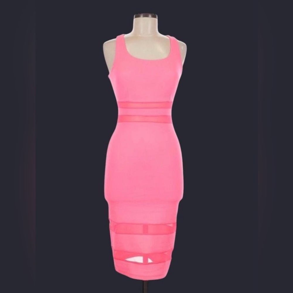 Windsor Pink Sleeveless Bodycon Dress-Size M